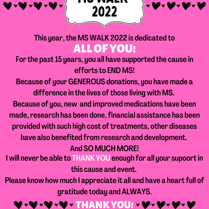 Dedication of MS WALK 2022