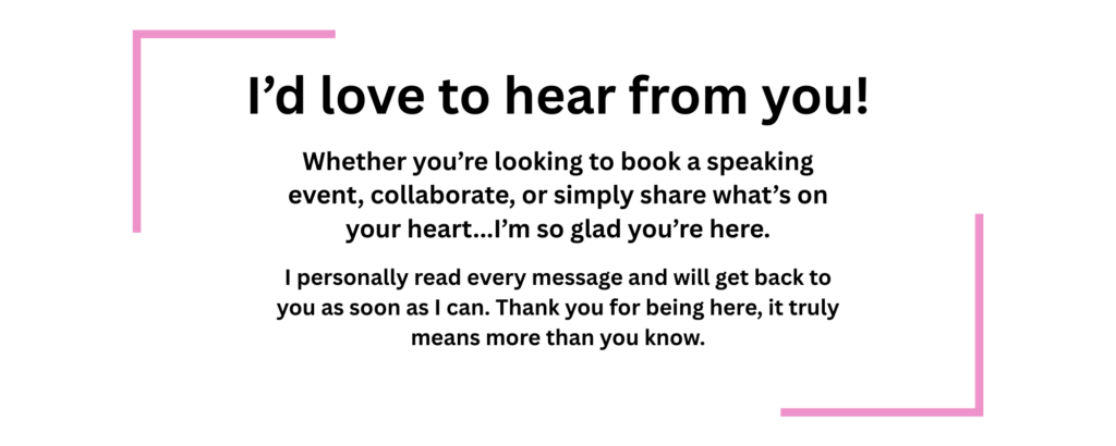 i’d love to hear from you!